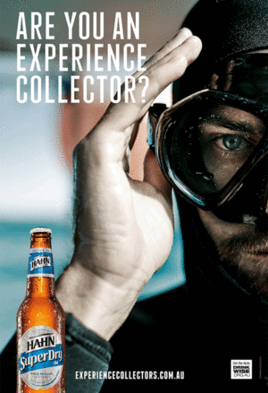 Hahn Super Dry 'Are you an experience collector?' Diver Poster