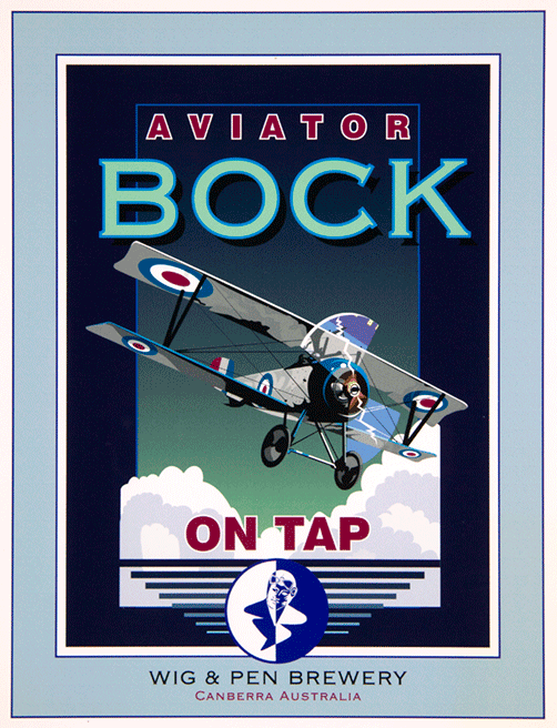 Wig & Pen Brewery Aviator Bock poster