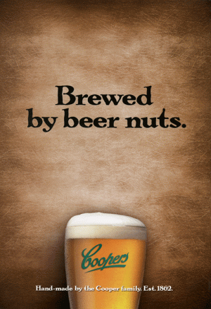 Coopers 'Brewed by Beer nuts' Pale ale poster