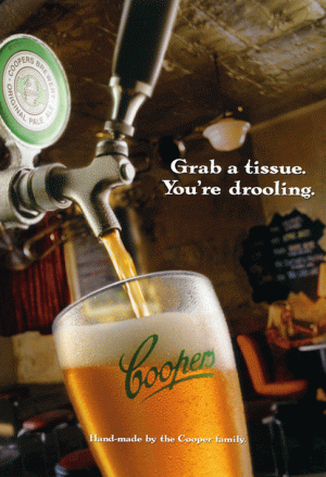 Coopers 'Grab a tissue you're drooling' Pale ale poster