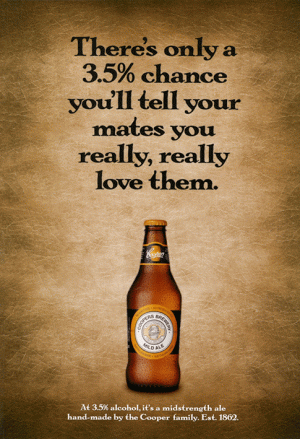 Coopers 'Tall, dark and want some' Dark ale and stout poster