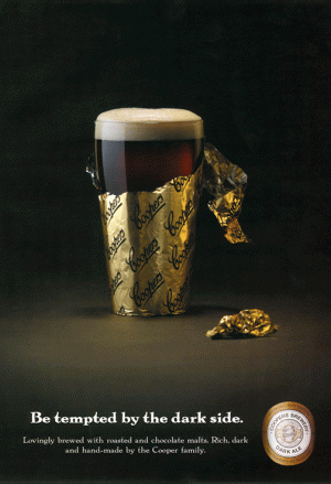 Coopers 'Be tempted by the dark side' Dark Ale poster