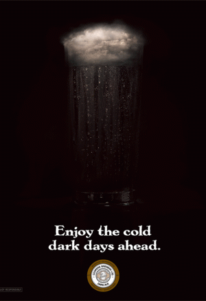 Coopers 'Enjoy the cold dark days ahead' Dark Ale poster