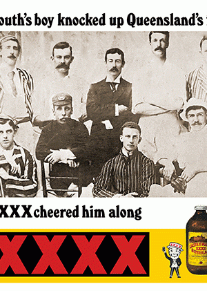 Castlemaine XXXX 'Qld first century Cricket' Poster