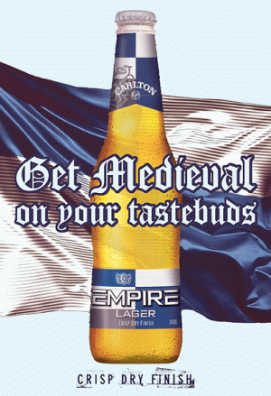 Carlton Empire Dry Lager 'Get Medieval on your tastebuds' Poster