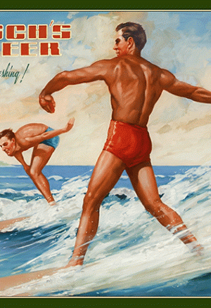 Resch's Beer Surfers 'Cool & refreshing' poster