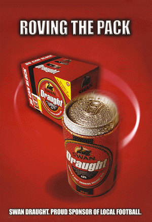 Swan Draught 'Roving the Packk' Local Football Poster